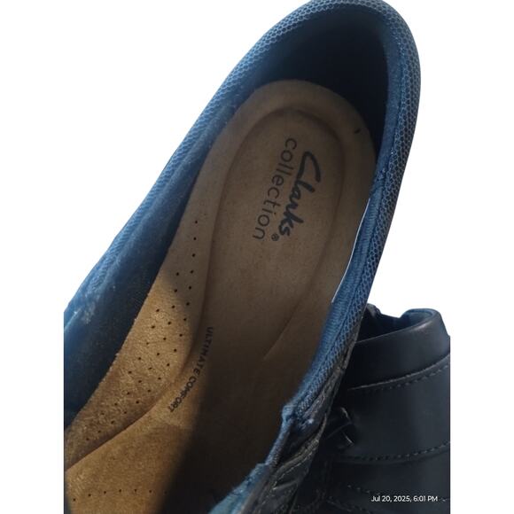 Clarks Angie Pearl Women's size 10W Office Career Comfy Leather Casual Loafers - Picture 11 of 12